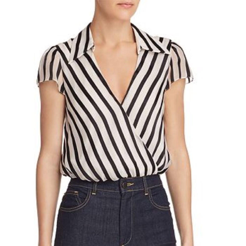 Alice and Olivia Faux Wrap top